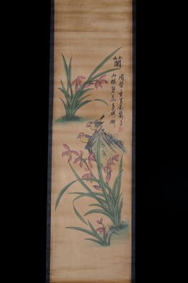 Petite Peinture Chinoise - Kakemono - Les oiseaux dans les fleurs Petite Peinture Chinoise - Kakemono - Les oiseaux dans les fleurs