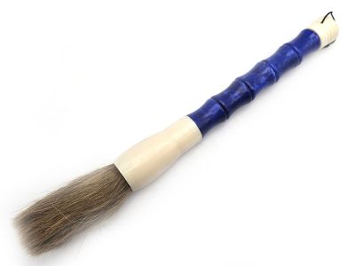 Pinceau de Calligraphie en Pierre - Forme Bambou - Décoration Artistique - Bleu marine