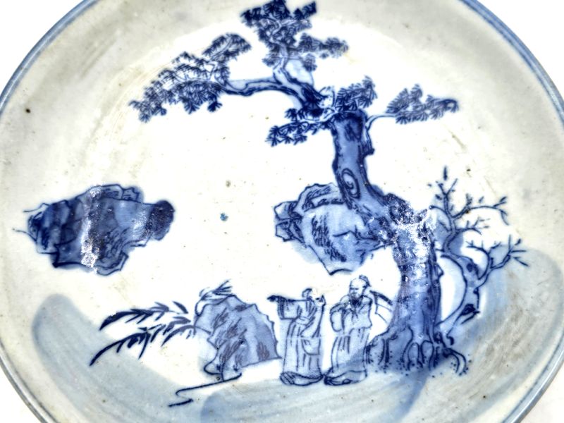 Plato pequeño de porcelana china 13cm - Los reyes magos bajo el árbol. 2