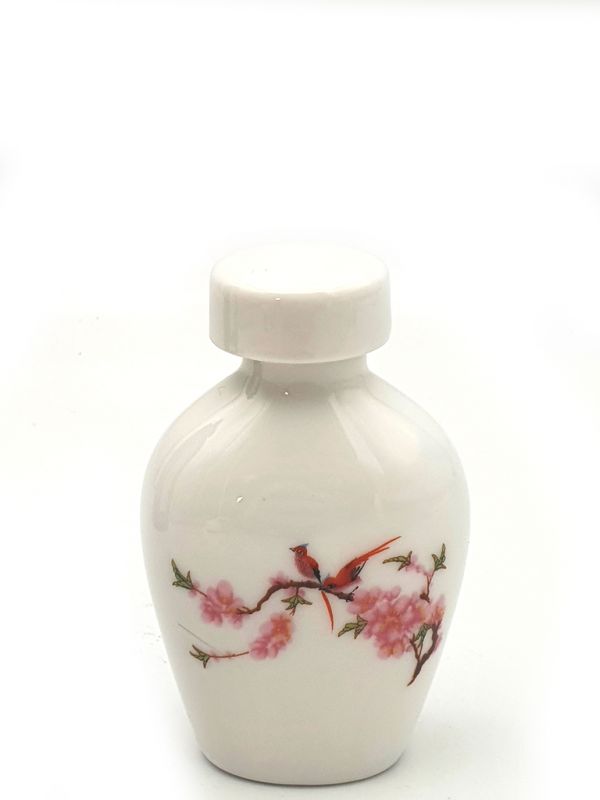 Porcelain bottle - Chinese Liquid Ink - 35ml - Birds on a cherry tree 2