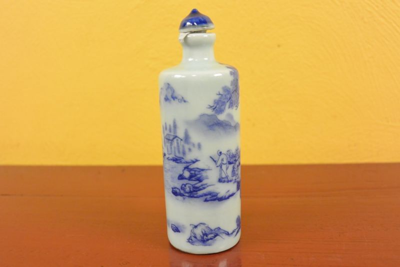 Porzellan Schnupftabakflasche Chinesisch Wald 4 3