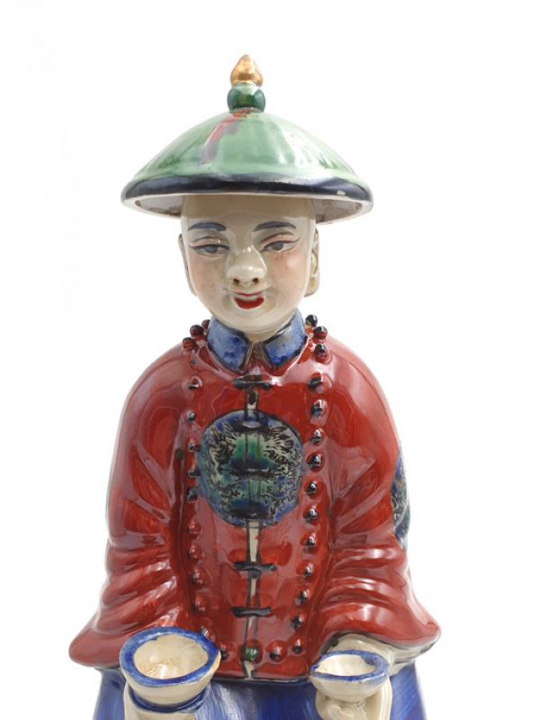 Mandarin-Chinesisch polychrome Statue Sitzenden 2