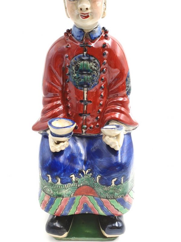 Mandarin-Chinesisch polychrome Statue Sitzenden 3