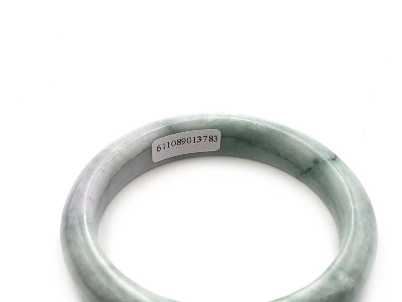 Pulsera Jade Brazalete del Clase A Blanco y verde moteado 2