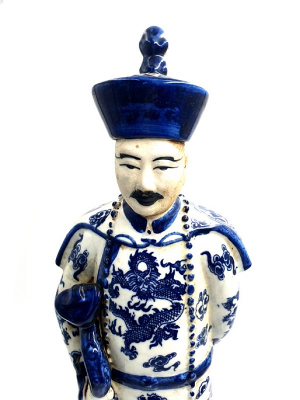 Sehr Groß Porzellan Statuen Qing Mandarin 2