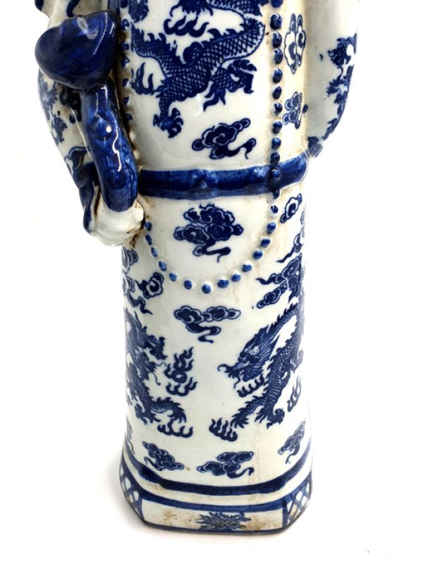 Sehr Groß Porzellan Statuen Qing Mandarin 3