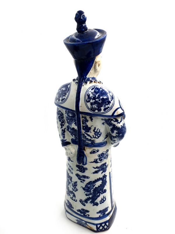 Sehr Groß Porzellan Statuen Qing Mandarin 4