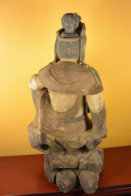 Sehr große chinesische Holzstatue Guanyin 4