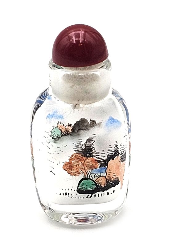 Sehr kleine Glas Schnupftabakflasche - Künstler - Chinesische Landschaft 3