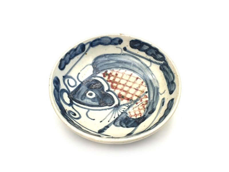 Small Chinese porcelain plate 10cm - Fish 2