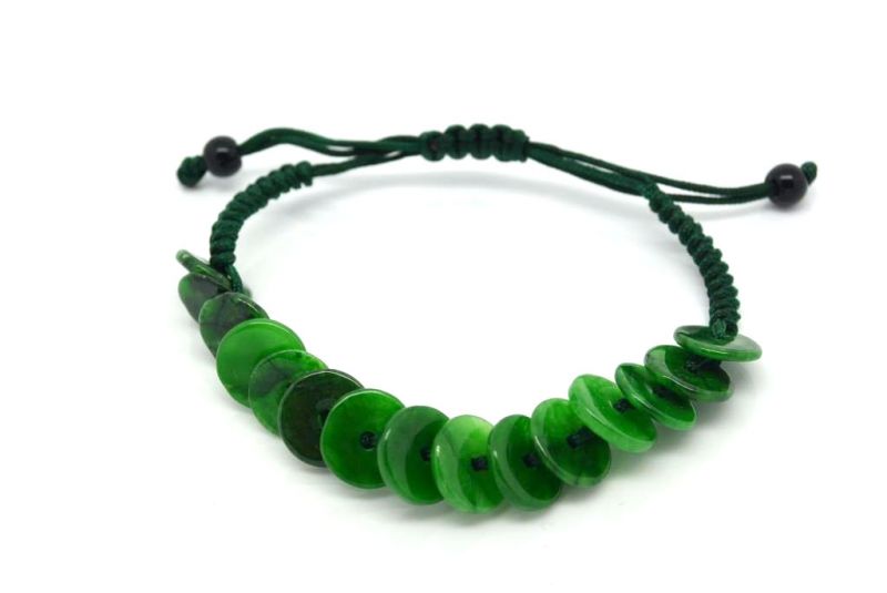 Small Jade Bracelet Green Bi Disc 1