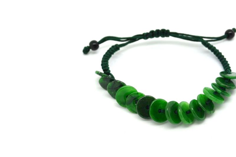 Small Jade Bracelet Green Bi Disc 3