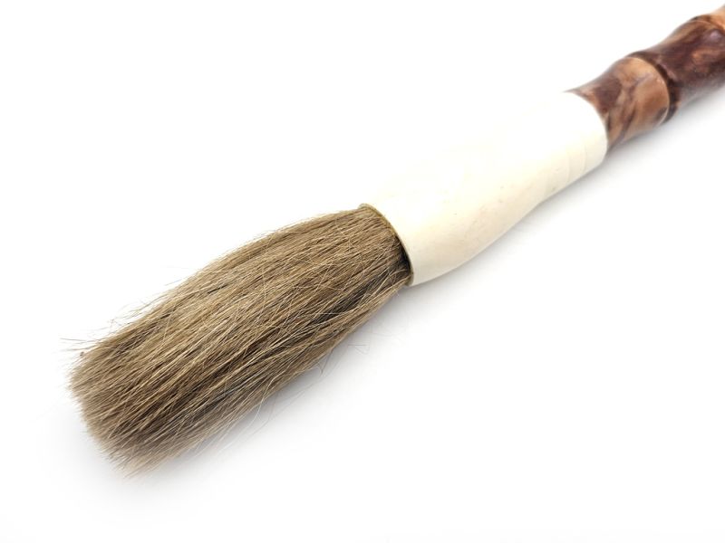 Stone Calligraphy Brush - Bamboo Shape - Artistic Decoration - Brown 2