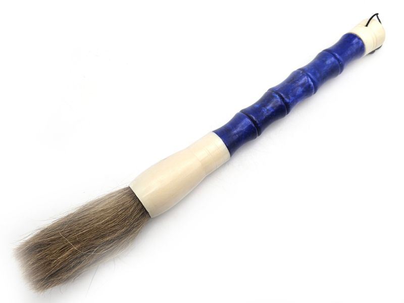 Stone Calligraphy Brush - Bamboo Shape - Artistic Decoration - Navy blue 1