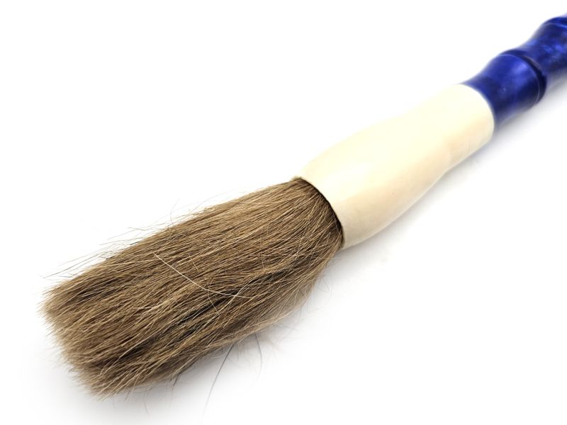 Stone Calligraphy Brush - Bamboo Shape - Artistic Decoration - Navy blue 2