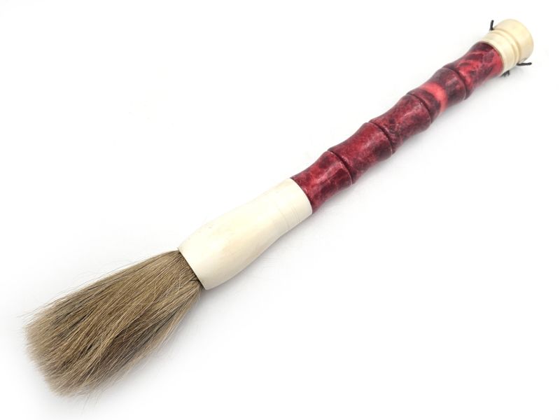 Stone Calligraphy Brush - Bamboo Shape - Artistic Decoration - Red 1