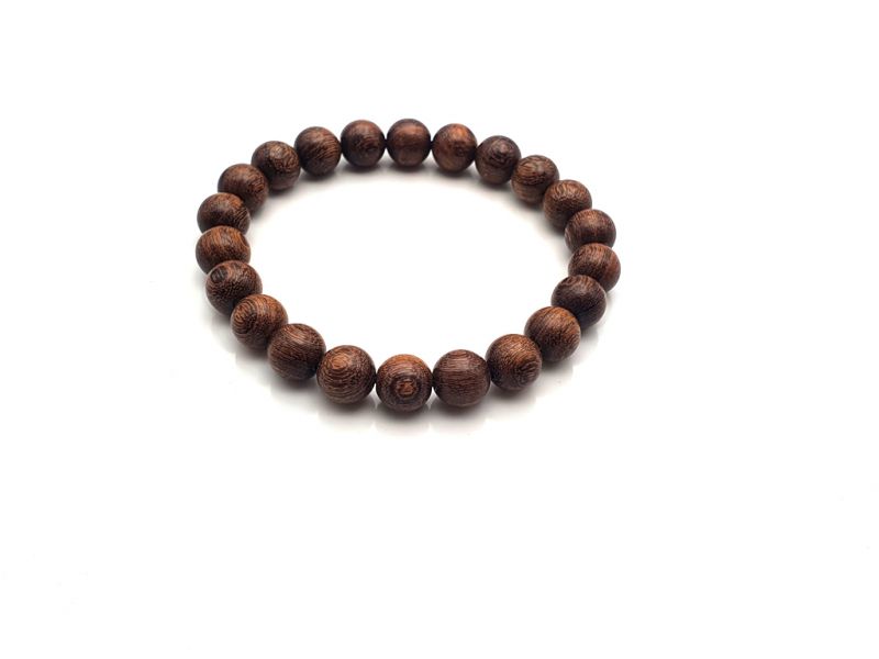 Tibetisches Mala-Armband aus Holz - 8mm - 100% natürlich - Goldenes Sandelholz 2