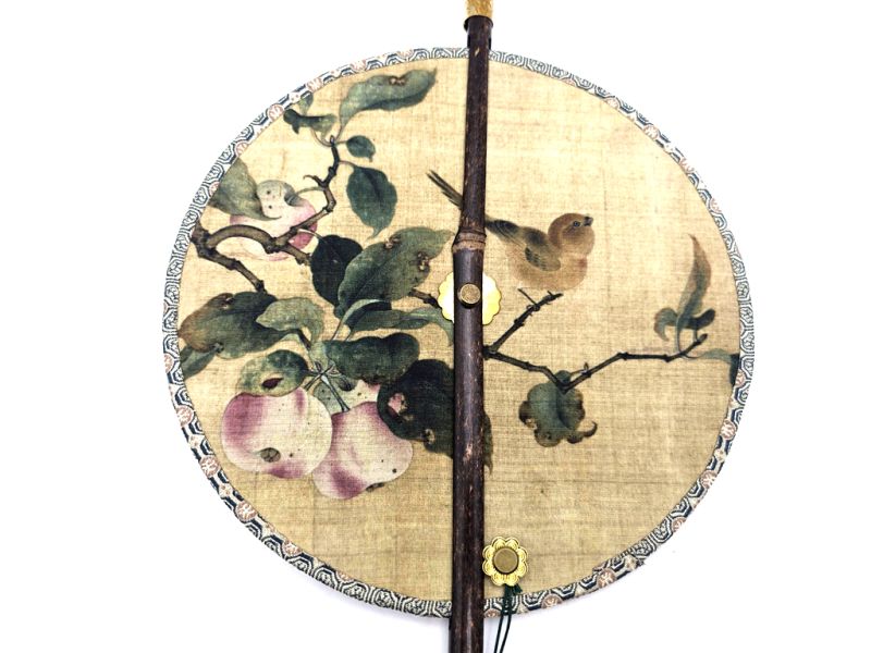 Traditional Chinese Roll-up Fan - The bird on the branch 2