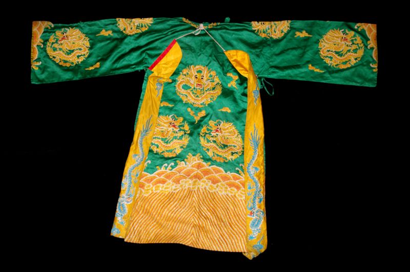 Traditional Chinese Theater Costume (age 10 years) - Green and gold 5