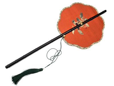 Traditioneller chinesischer Rollfächer - Rote Blumen