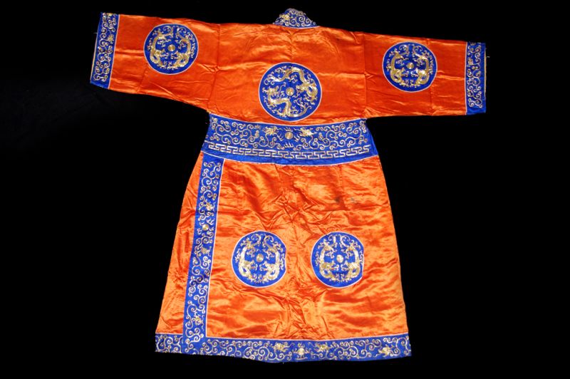 Traje de teatro tradicional chino antiguo - Naranja - Atuendo del Emperador 3