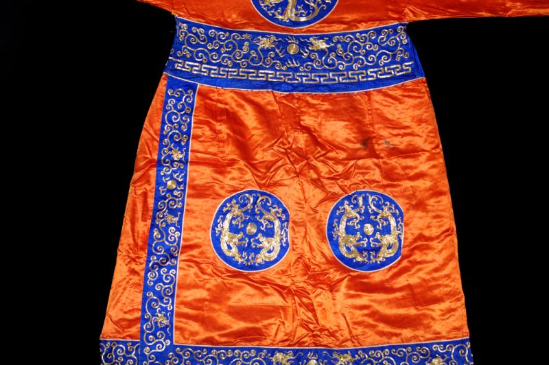 Traje de teatro tradicional chino antiguo - Naranja - Atuendo del Emperador 5