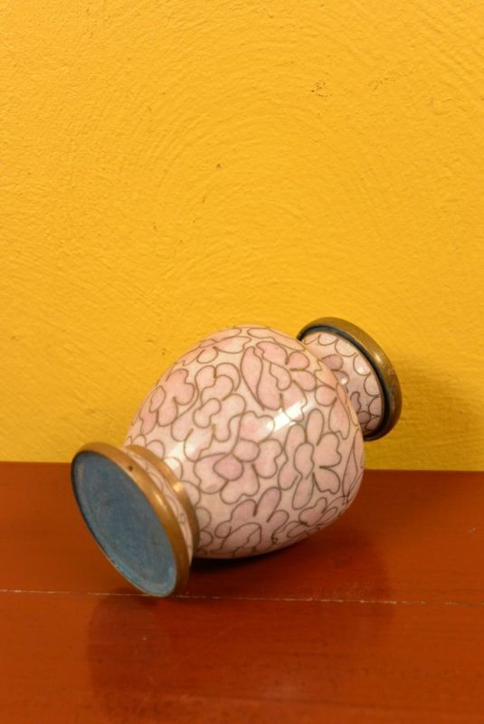 Vase oder Gefäß in Cloisonné Rosa 3