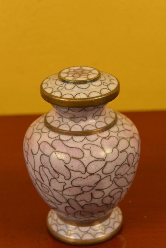 Vase oder Gefäß in Cloisonné Rosa 5