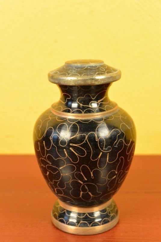 Vase oder Gefäß in Cloisonné Schwarz 2