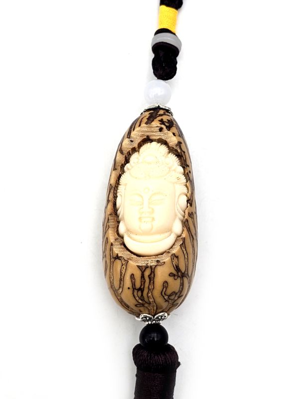 Vegetable Ivory FengShui Tête déesse Guan Yin 4