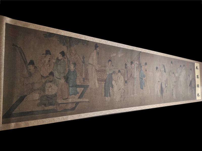 Very Large Chinese Kakemono Painting The Spring Banquet - Song Dynasty 1