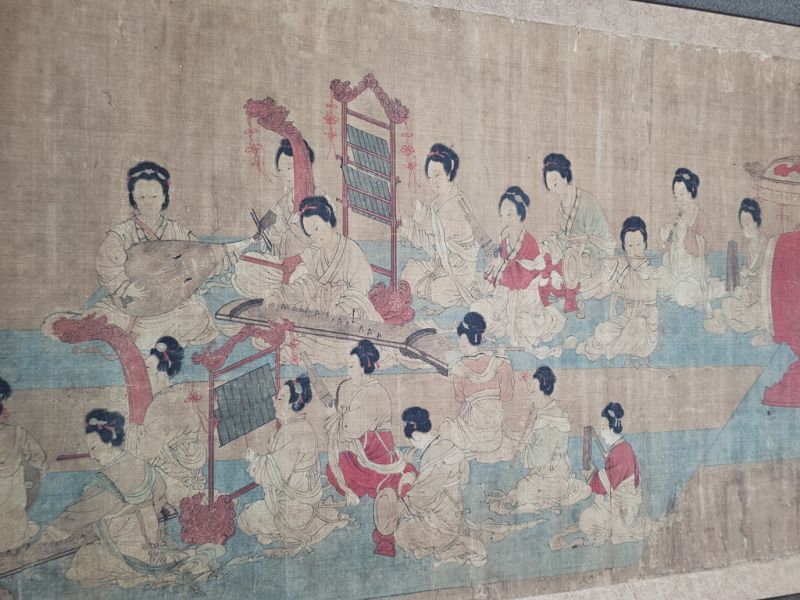 Very Large Chinese Kakemono Painting United by music - Zhou Wenju 3