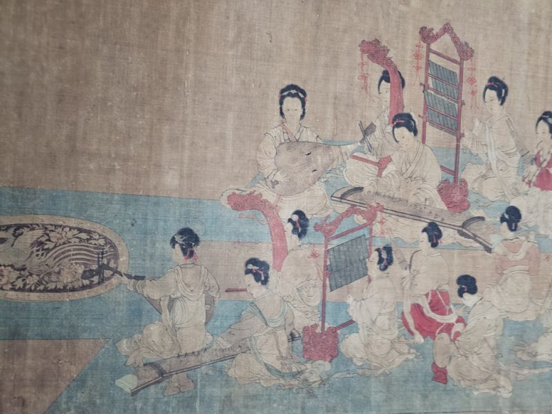 Very Large Chinese Kakemono Painting United by music - Zhou Wenju 4