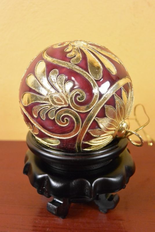 Weihnachtskugel Cloisonné Rot 4