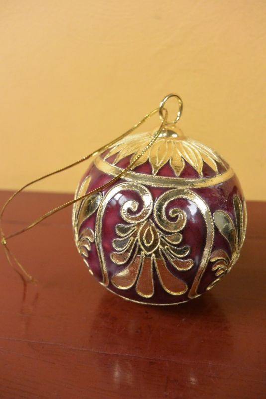 Weihnachtskugel Cloisonné Rot 5